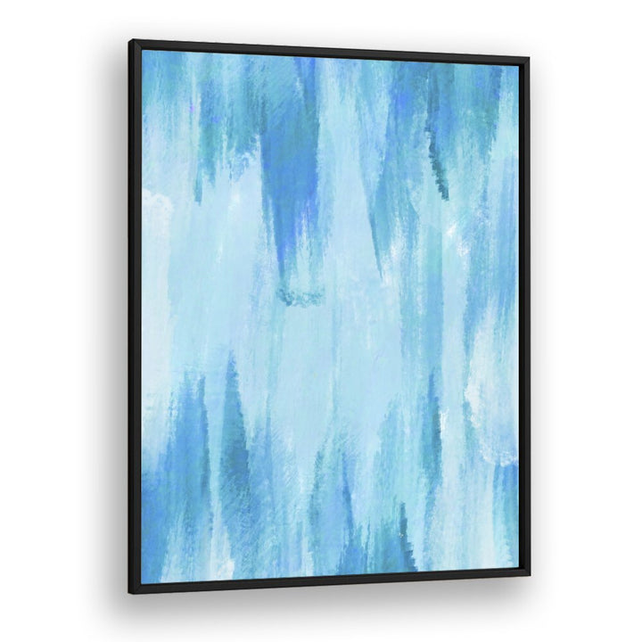 Blue Cave by Martina Abstract Paintings in Black Plain Frame