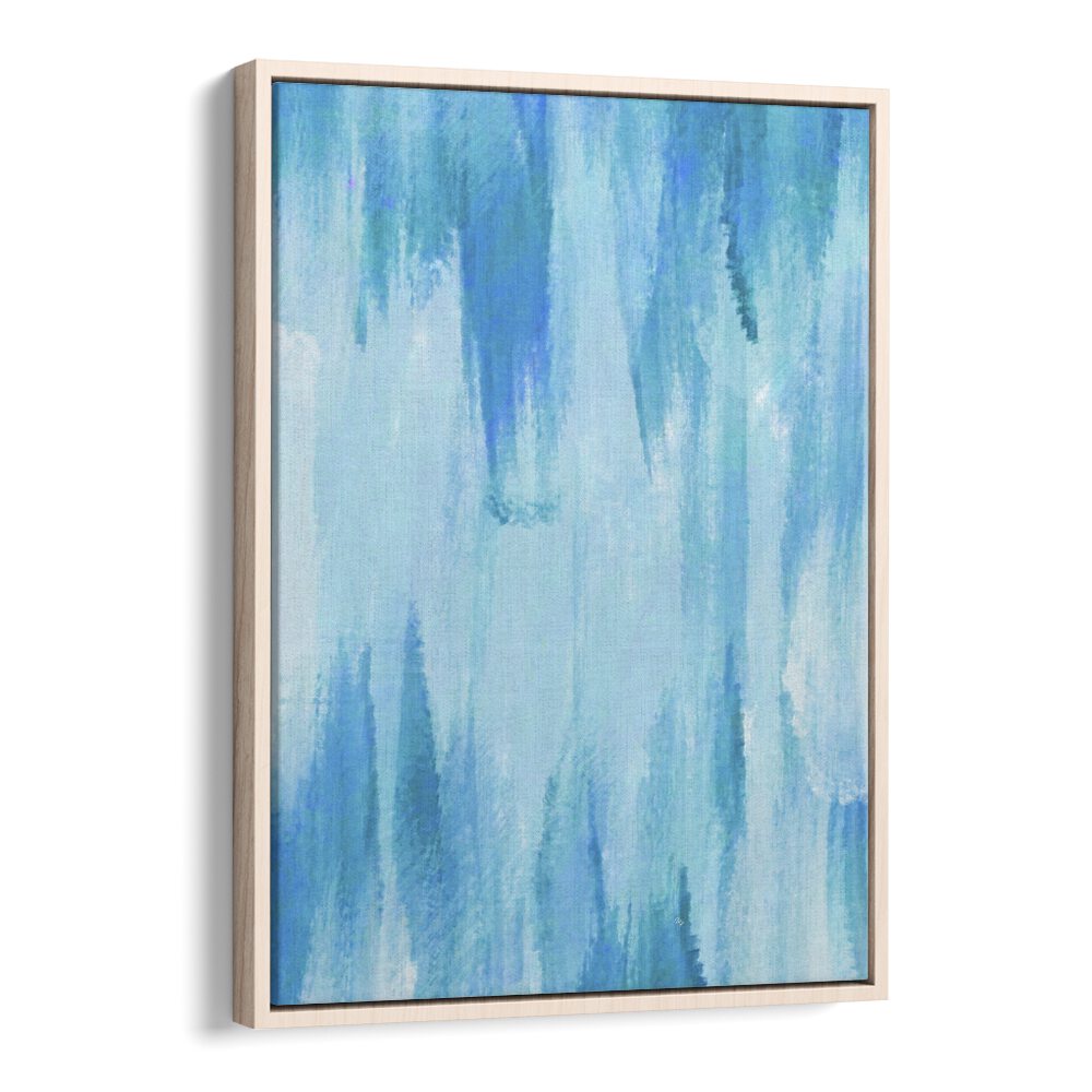 Blue Cave by Martina Abstract Paintings in Oak Wood Floater Frame