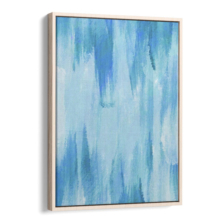 Blue Cave by Martina Abstract Paintings in Oak Wood Floater Frame