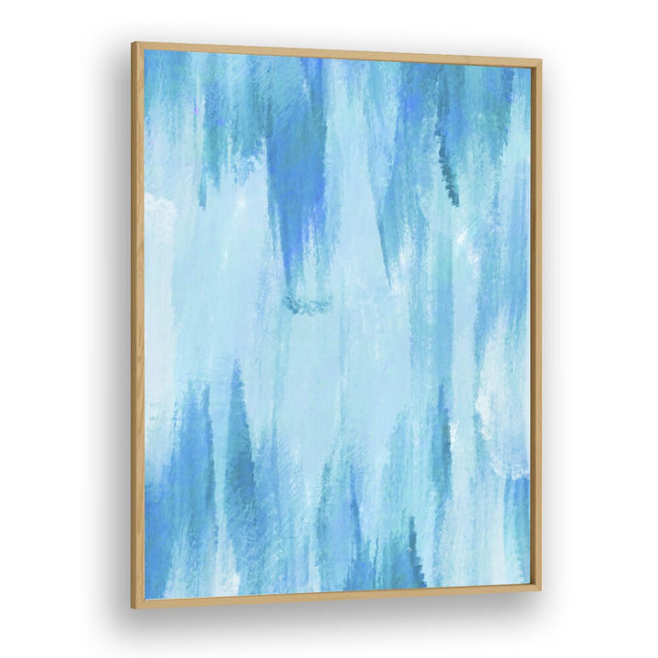 Blue Cave by Martina Abstract Paintings in Oak Wood Plain Frame