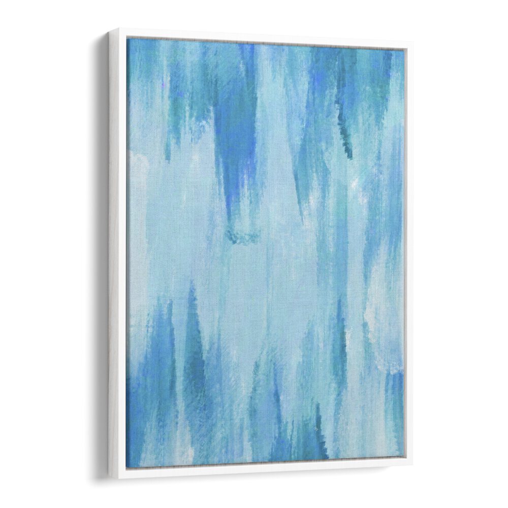 Blue Cave by Martina Abstract Paintings in White Floater Frame