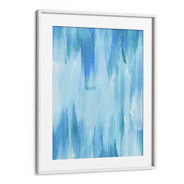 Blue Cave by Martina Abstract Paintings in White Frame With Mount