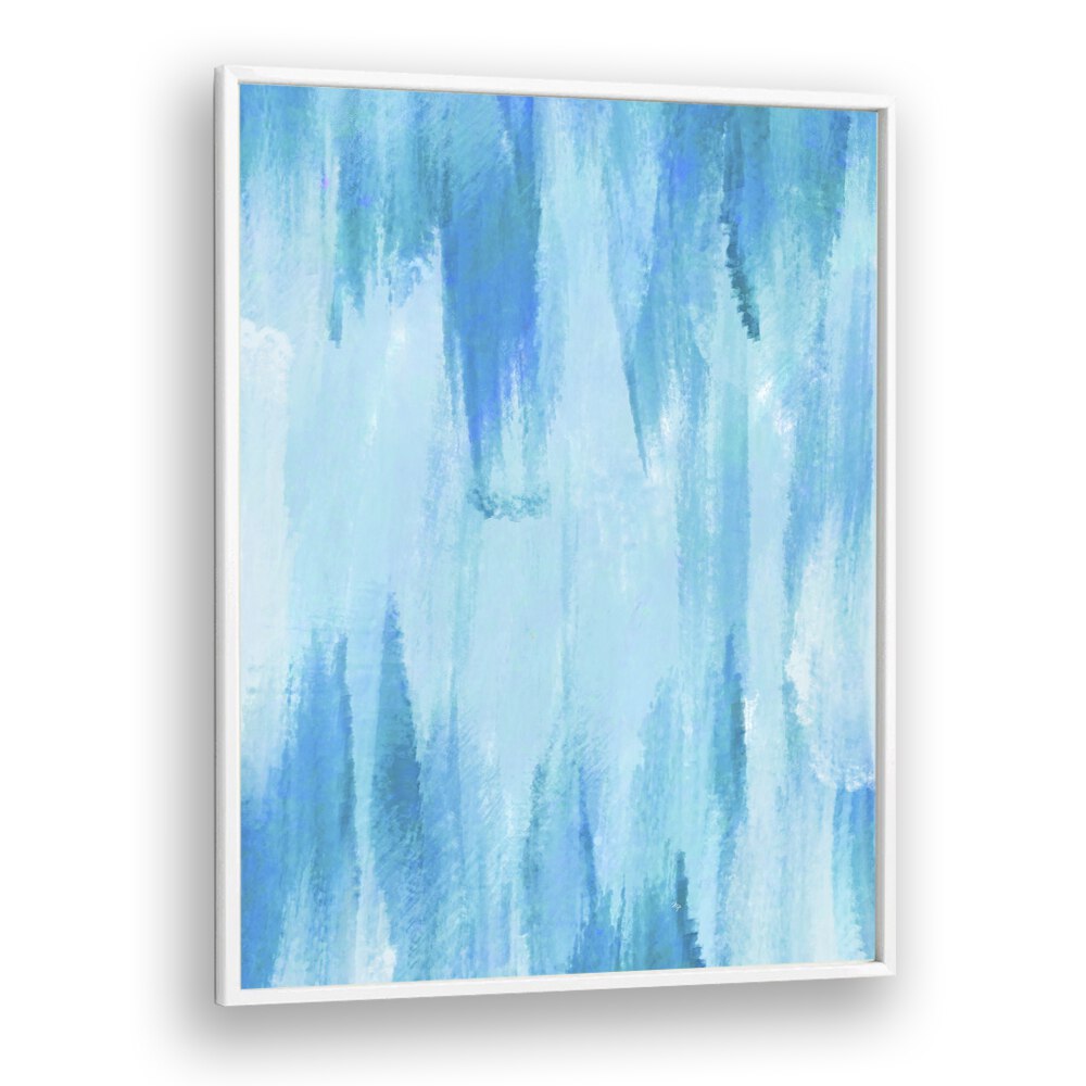 Blue Cave by Martina Abstract Paintings in White Plain Frame