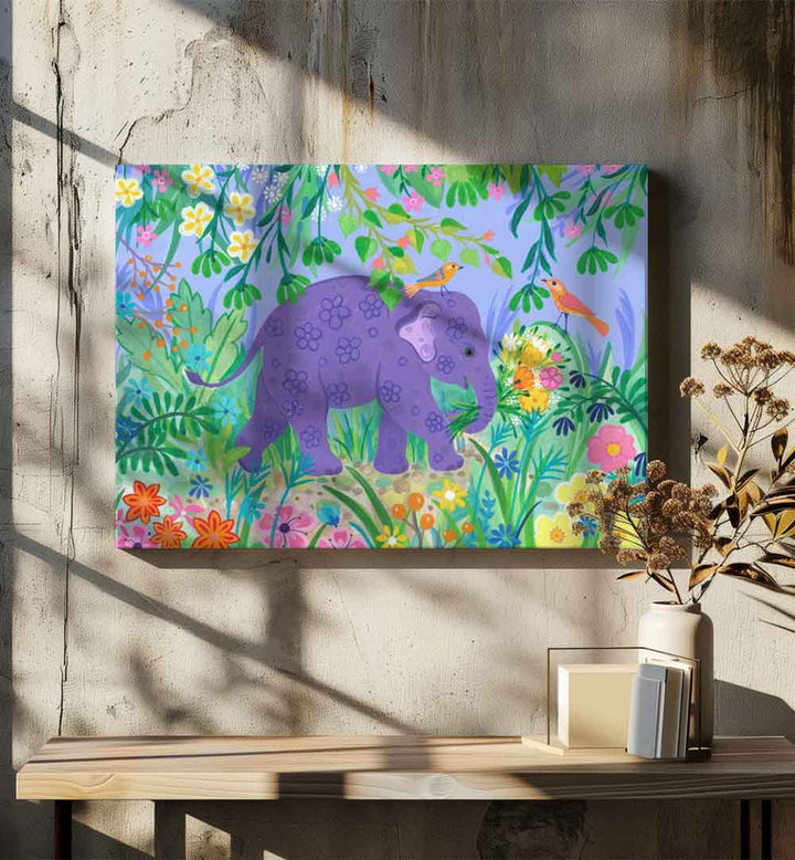 BLUE ELELPHANT , ANIMAL PAINTINGS