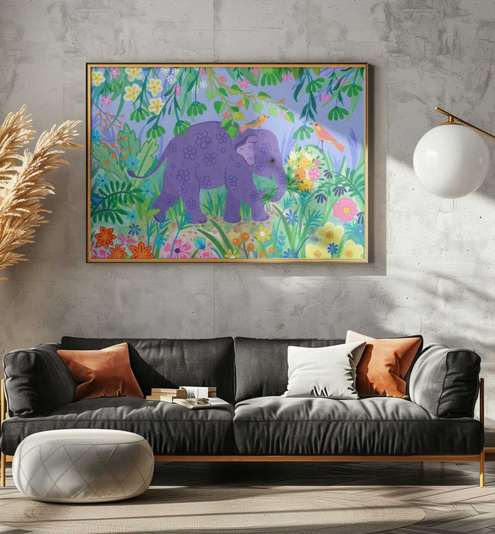 BLUE ELELPHANT , ANIMAL PAINTINGS