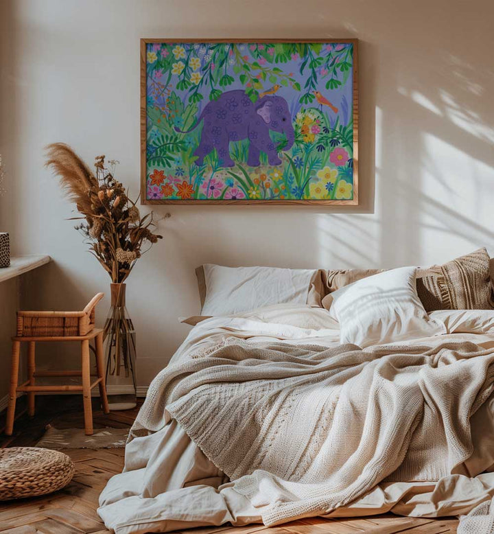 BLUE ELELPHANT , ANIMAL PAINTINGS