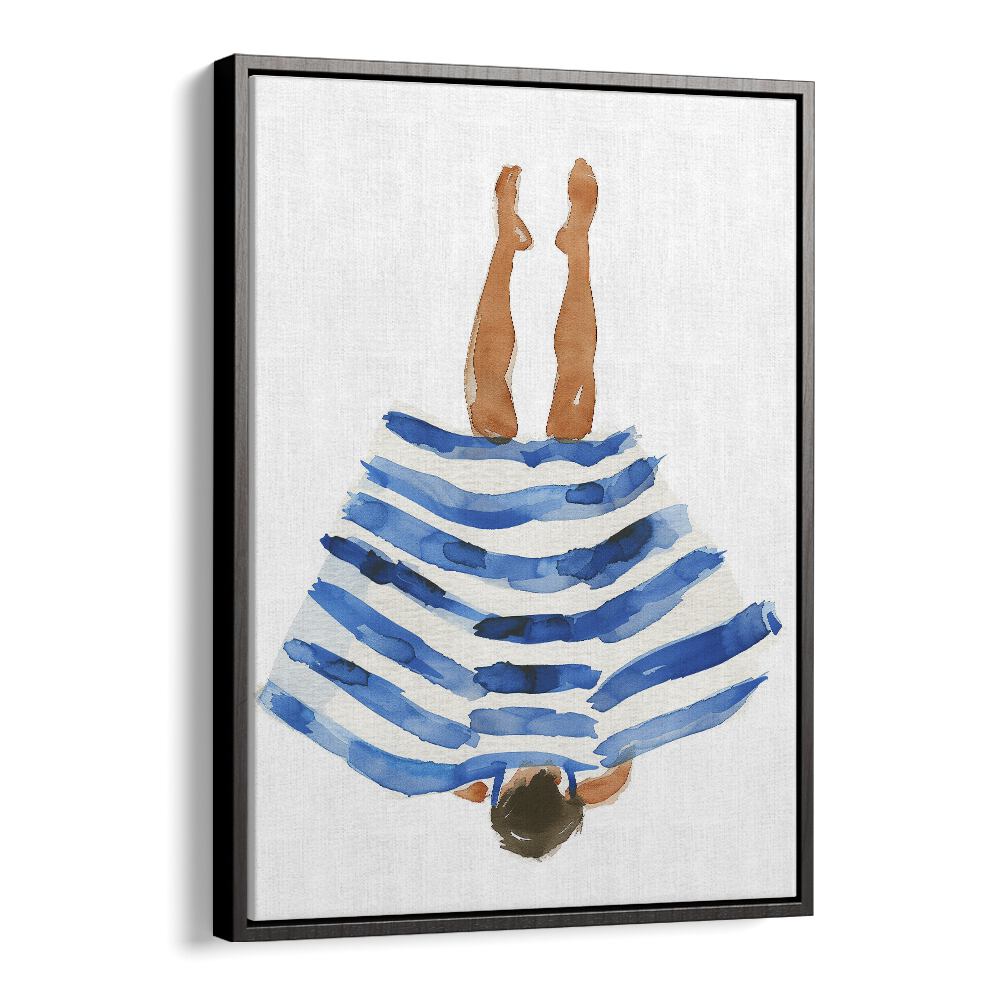 Elegant BLUE RANGER, PORTRAITS showcasing a woman in a striped dress, perfect for artistic home decor.