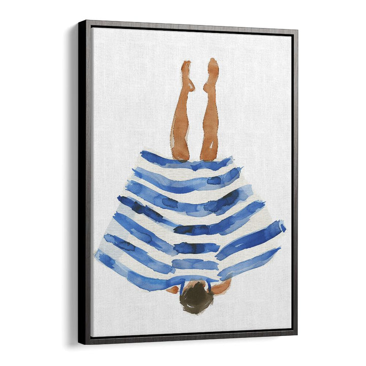 Elegant BLUE RANGER, PORTRAITS showcasing a woman in a striped dress, perfect for artistic home decor.