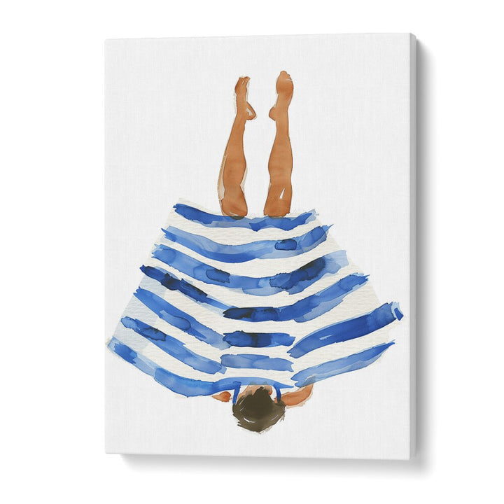 Stylish BLUE RANGER, PORTRAITS featuring a woman in blue-striped attire, blending artistry and imagination beautifully.