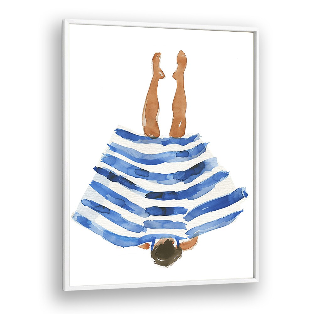 Artful depiction of a figure beneath a striped cover, showcasing the essence of BLUE RANGER, PORTRAITS collection.