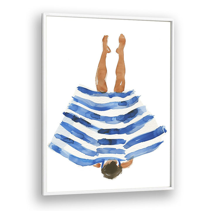 Artful depiction of a figure beneath a striped cover, showcasing the essence of BLUE RANGER, PORTRAITS collection.