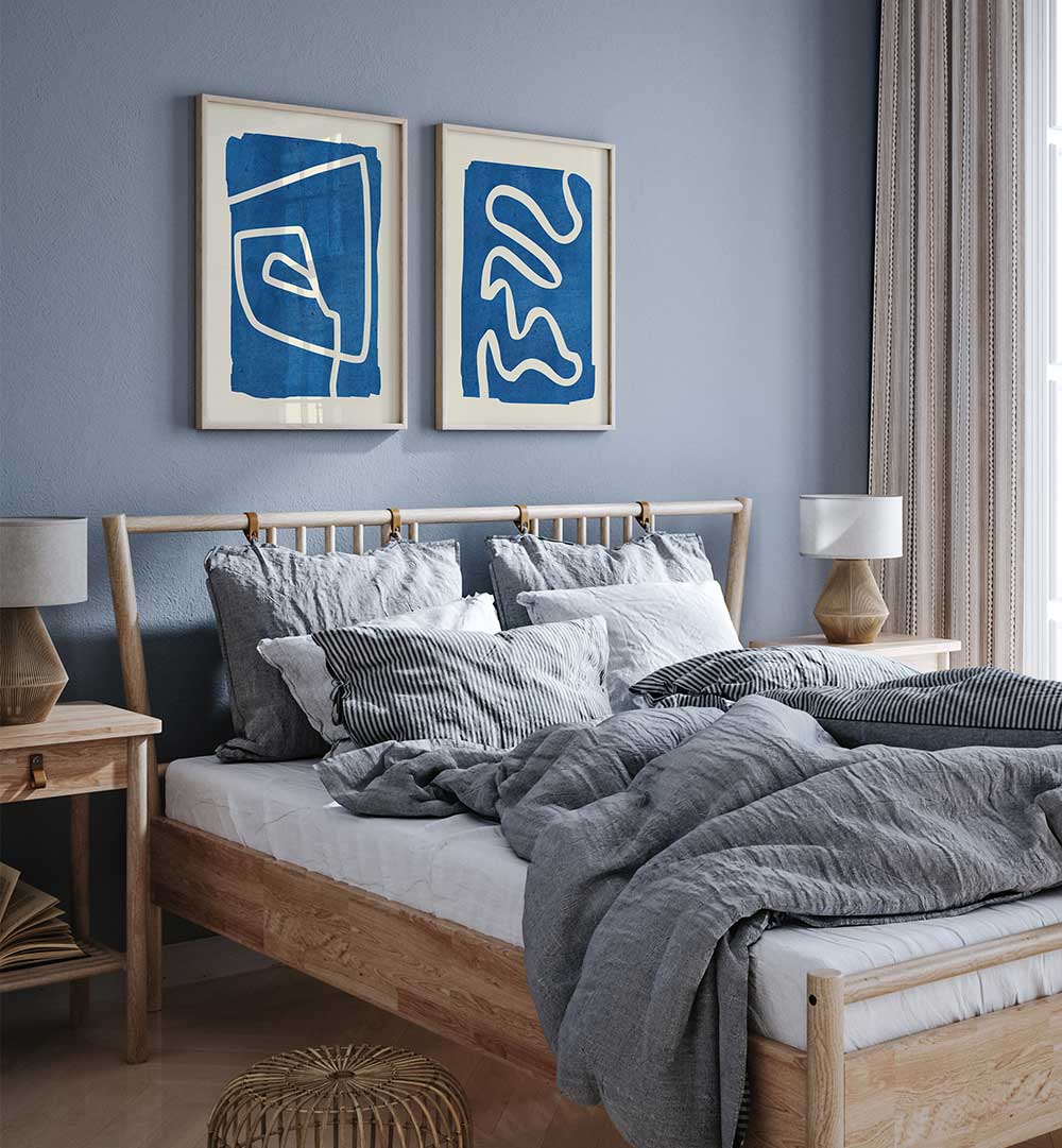 BLUE RHYTHM SET , SET OF 2 PAINTINGS