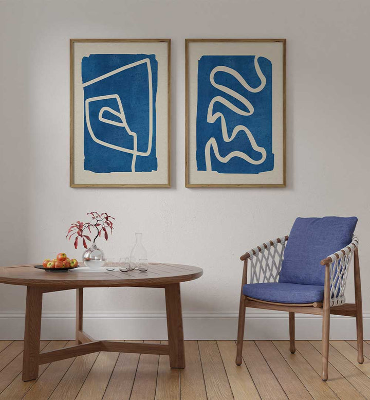 BLUE RHYTHM SET , SET OF 2 PAINTINGS