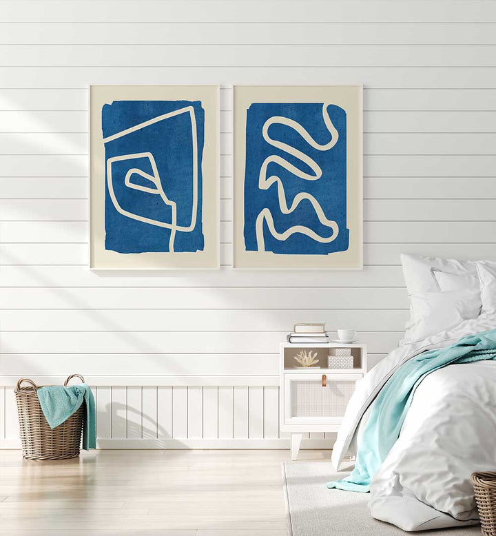 BLUE RHYTHM SET , SET OF 2 PAINTINGS