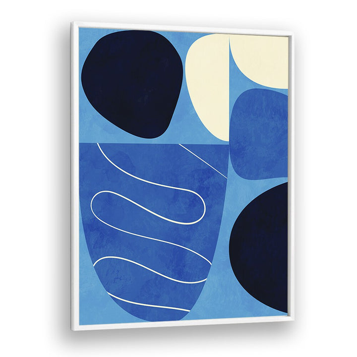 Blue Shapes Play I By Ana Rut Bre Abstract Art Abstract Wall Art in White Plain Frame