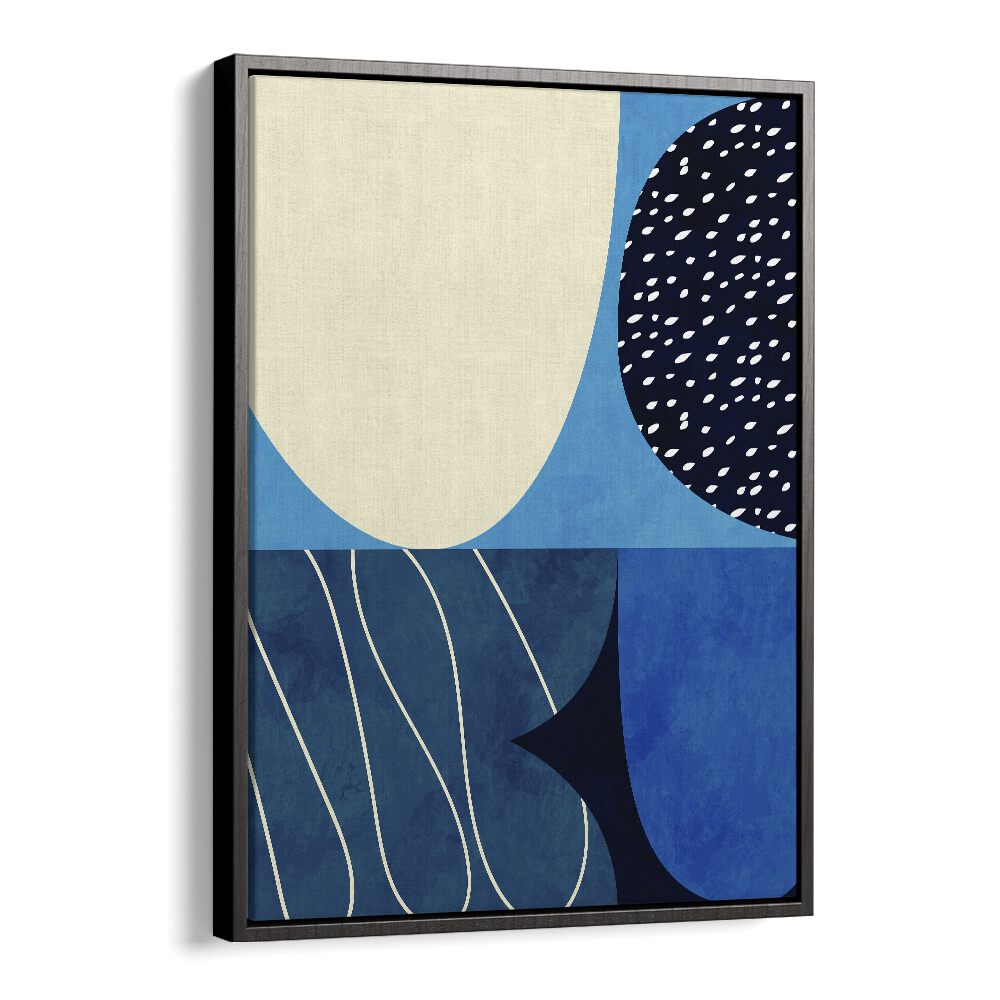 Blue Shapes Play II By Ana Rut Bre Abstract Art Abstract Wall Art in Black Floater Frame