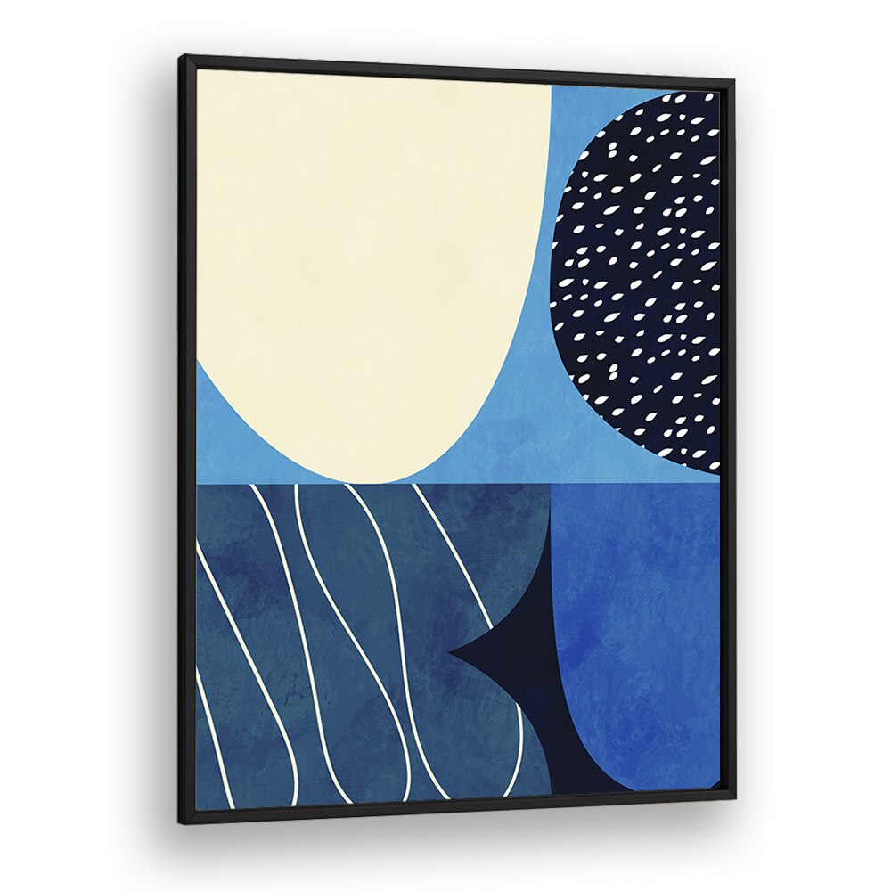 Blue Shapes Play II By Ana Rut Bre Abstract Art Abstract Wall Art in Black Plain Frame