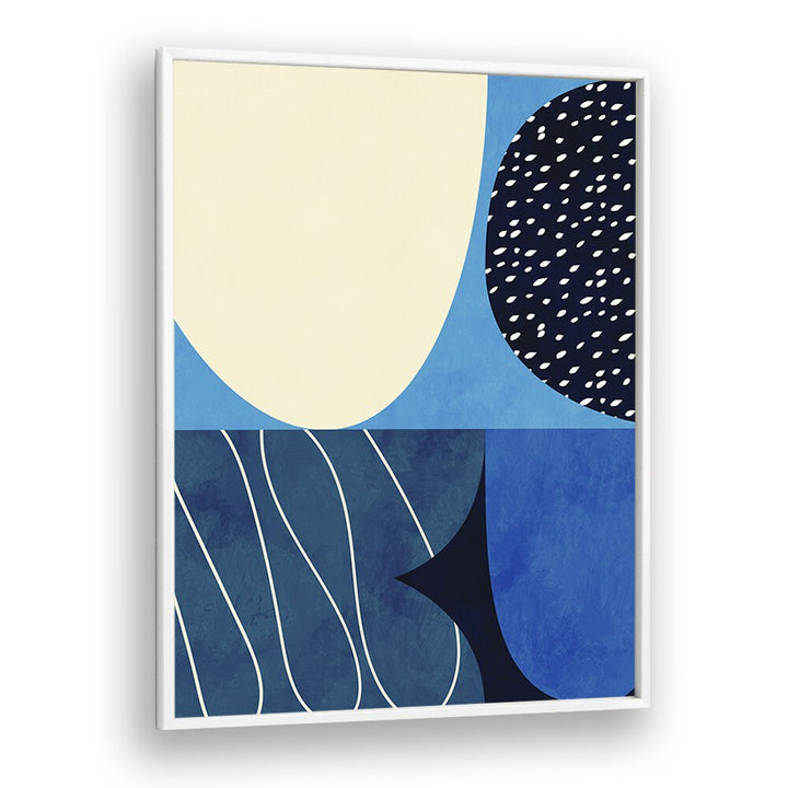 Blue Shapes Play II By Ana Rut Bre Abstract Art Abstract Wall Art in White Plain Frame