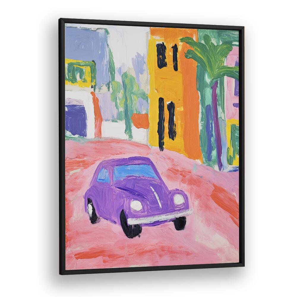 Blue Shelby  Kids Paintings in Black Plain Frame