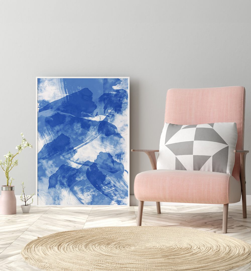 Blue Storm by Martina Abstract Paintings placed on wall 