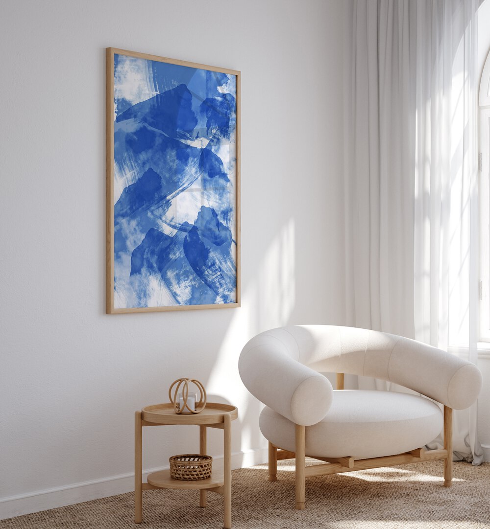 Blue Storm by Martina Abstract Paintings placed on wall 