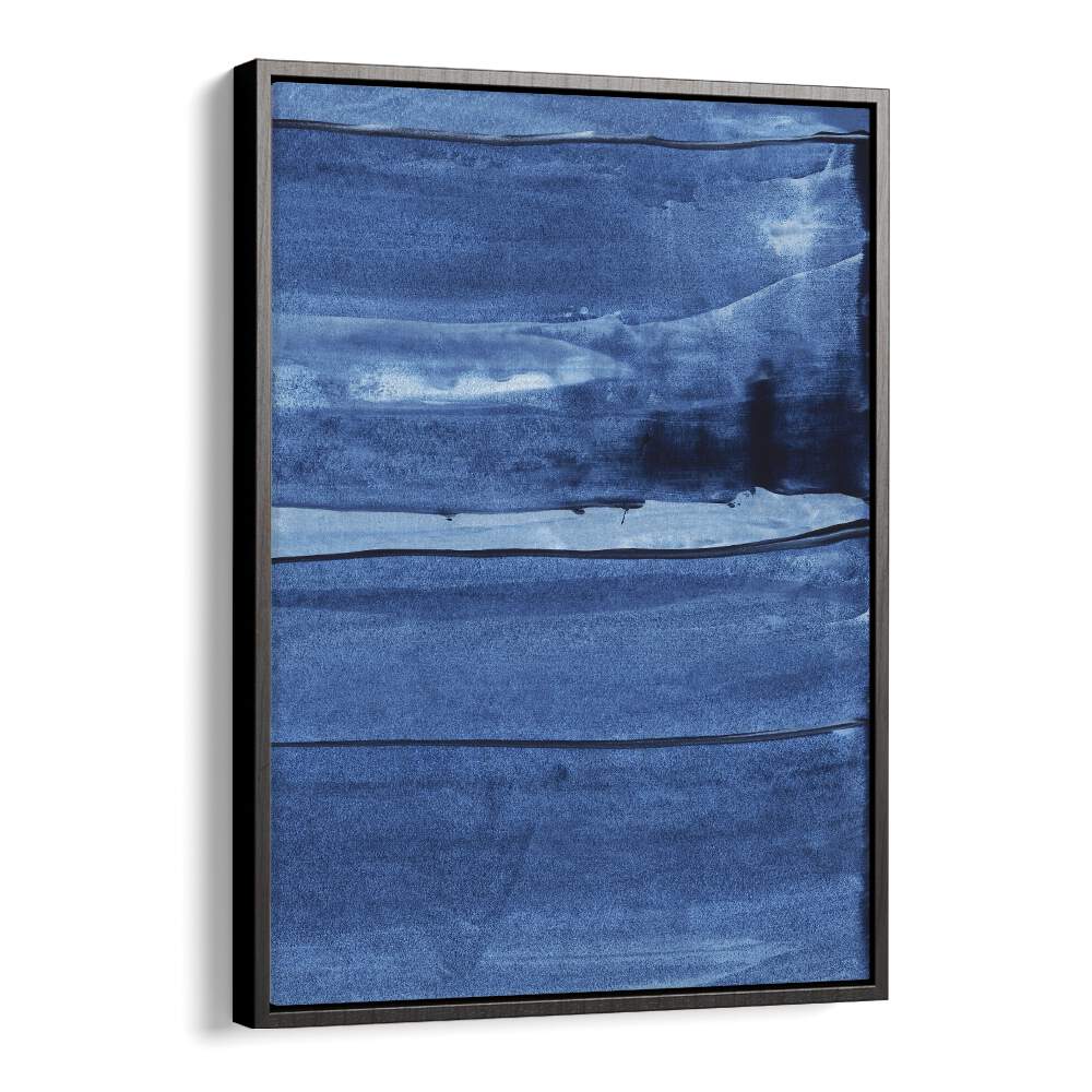 Blue Texture Vii by Uplus Me Studio Abstract Art Abstract Paintings in Black Floater Frame