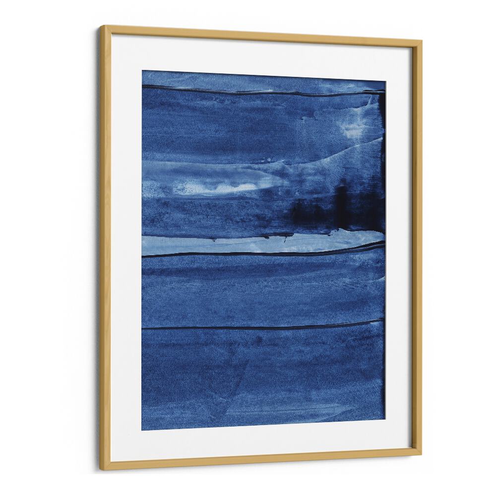 Blue Texture Vii by Uplus Me Studio Abstract Art Abstract Paintings in Oak Wood Frame With Mount