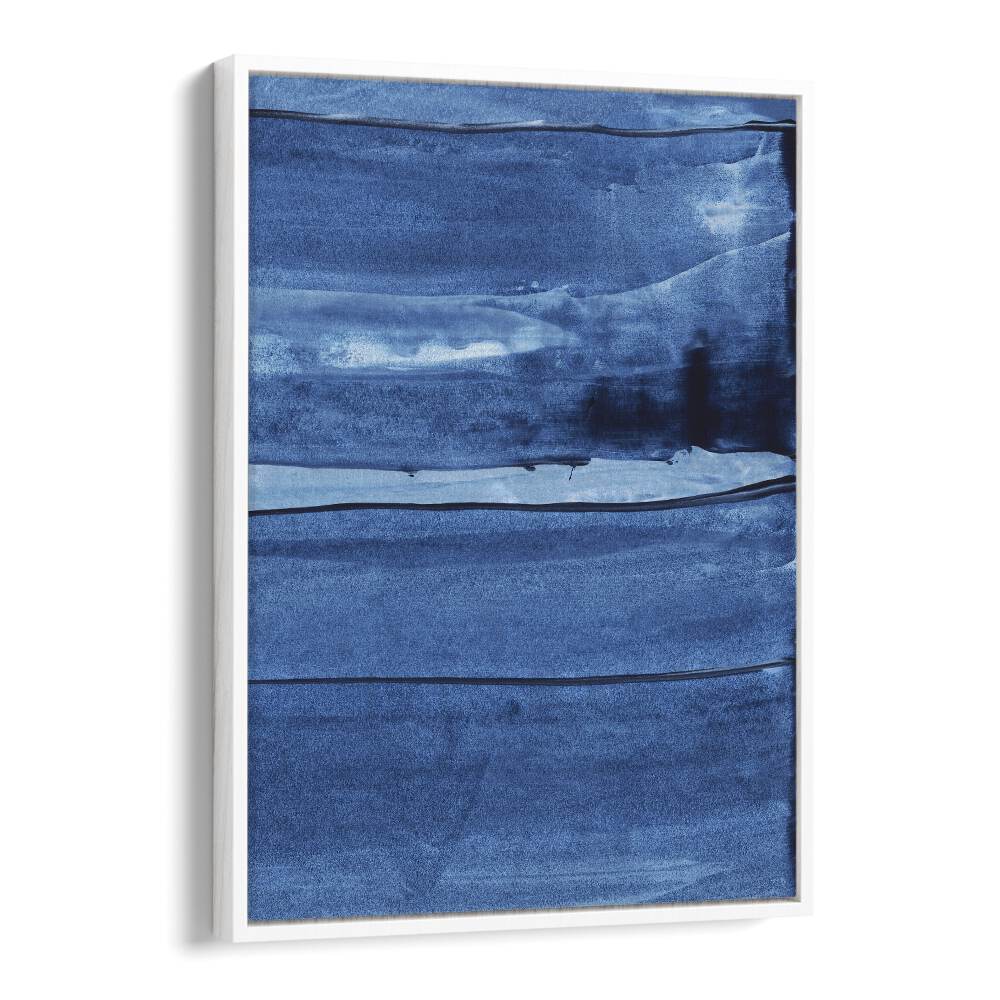 Blue Texture Vii by Uplus Me Studio Abstract Art Abstract Paintings in White Floater Frame