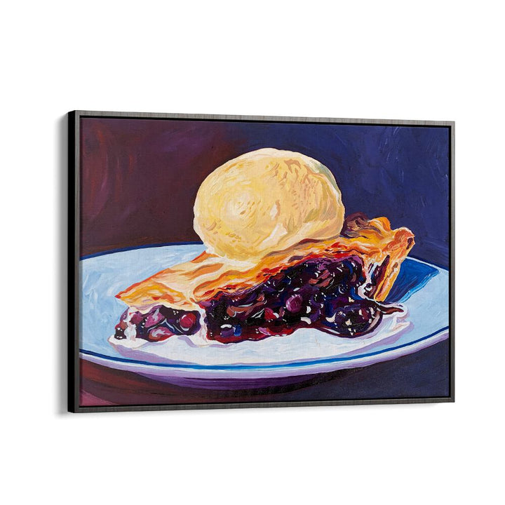 Blueberry Pie By Key And Sea Creative Bar and Cafe Art in Black Floater Frame