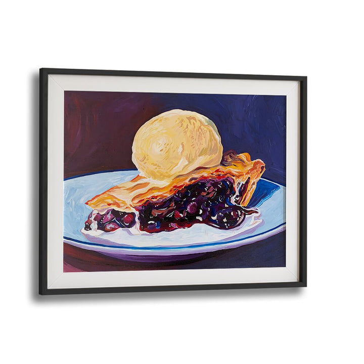 Blueberry Pie By Key And Sea Creative Bar and Cafe Art in Black Frame With Mount