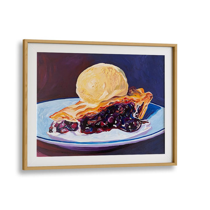 Blueberry Pie By Key And Sea Creative Bar and Cafe Art in Oak Wood Frame With Mount