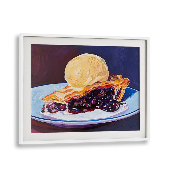 Blueberry Pie By Key And Sea Creative Bar and Cafe Art in White Frame With Mount