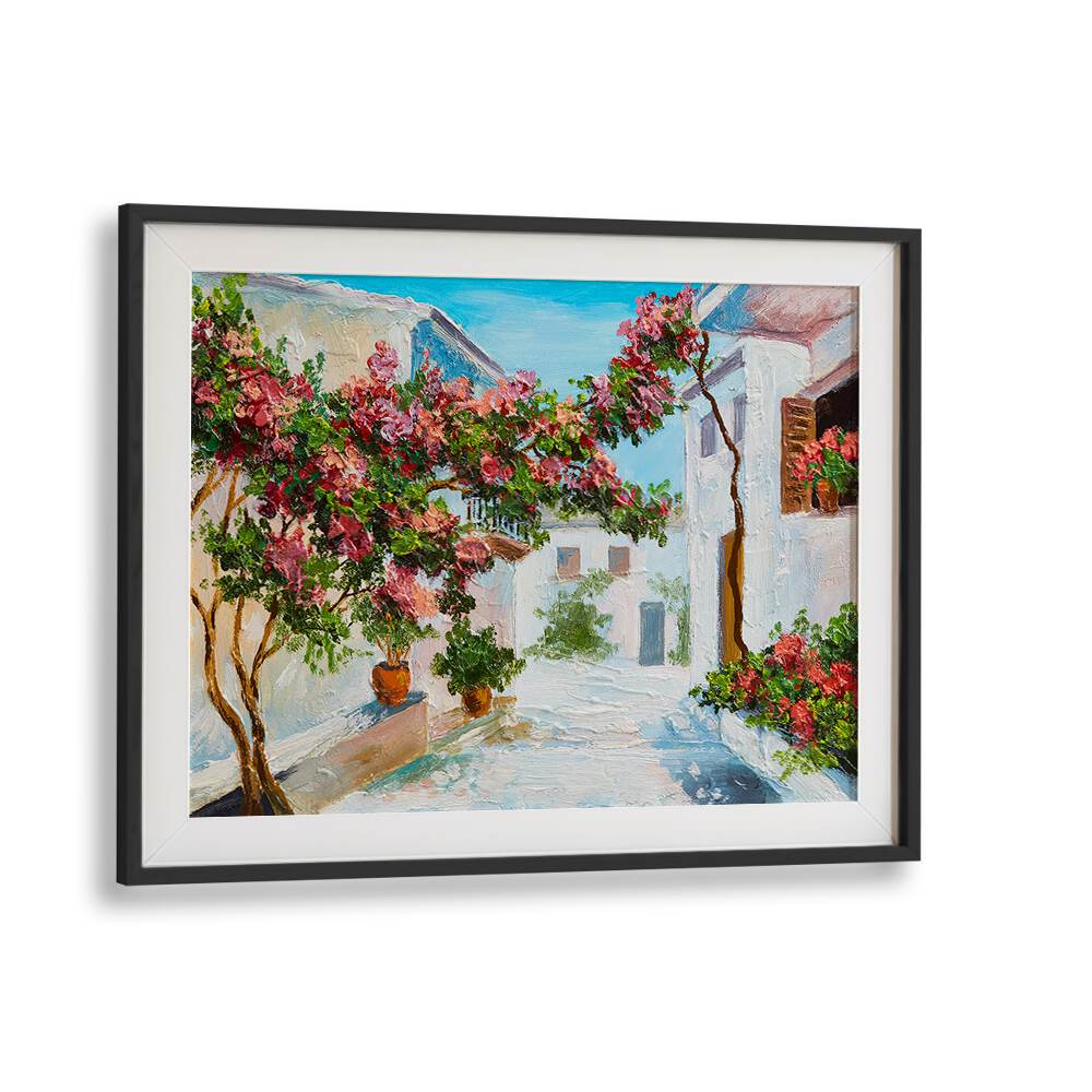 Blush Abode Vintage European Paintings in Black Frame With Mount