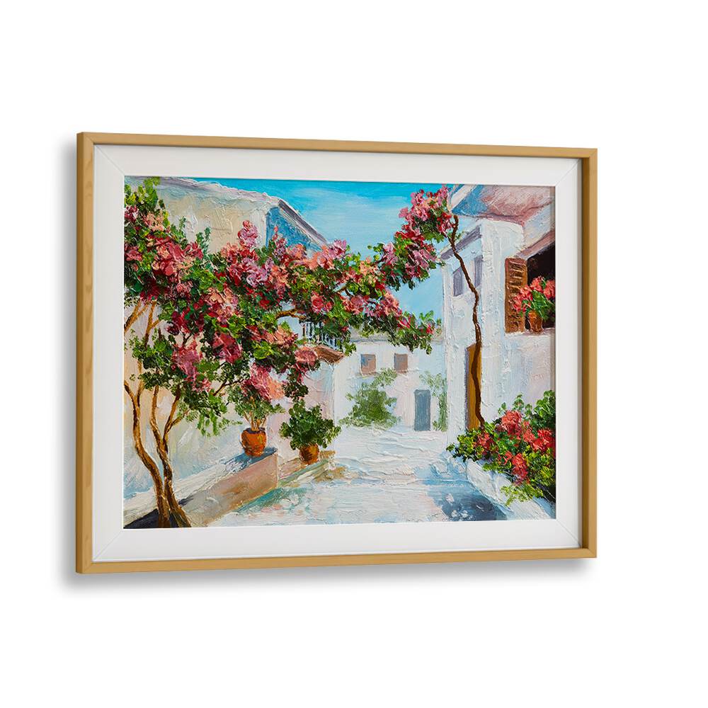 Blush Abode Vintage European Paintings in Oak Wood Frame With Mount