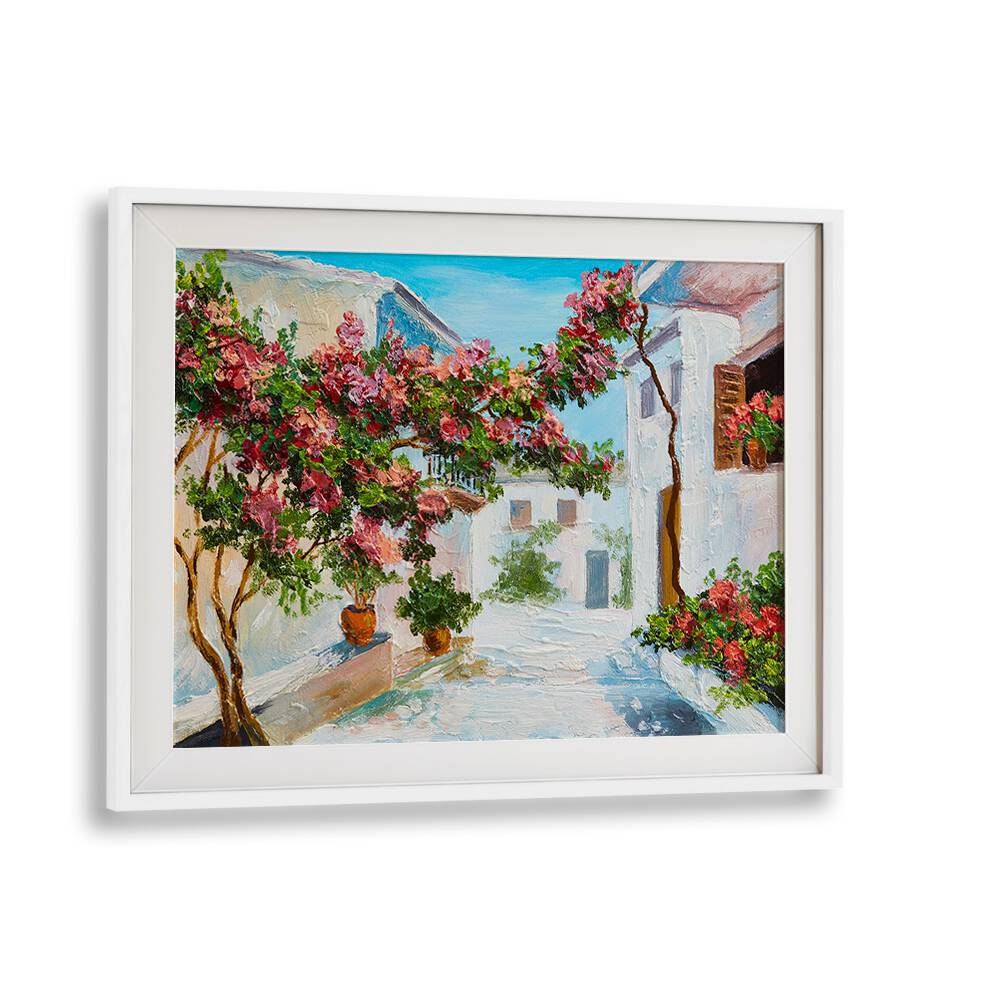 Blush Abode Vintage European Paintings in White Frame With Mount