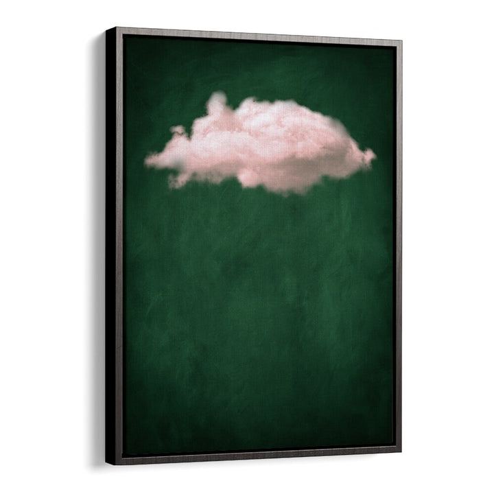 Blush Emerald Cloud By Aureous Abstract Paintings Abstract Art Prints in Black Floater Frame