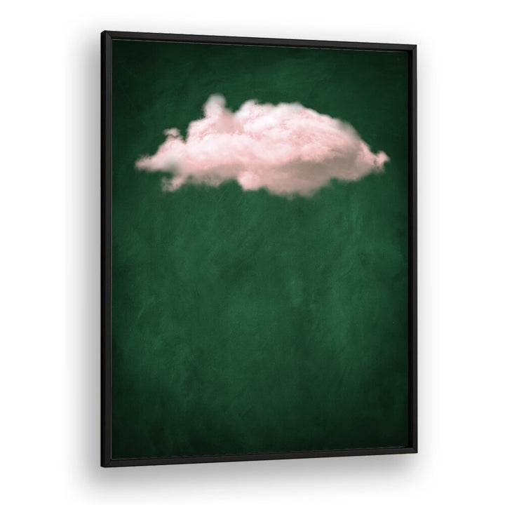 Blush Emerald Cloud By Aureous Abstract Paintings Abstract Art Prints in Black Plain Frame