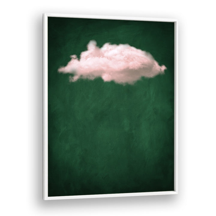 Blush Emerald Cloud By Aureous Abstract Paintings Abstract Art Prints in White Plain Frame