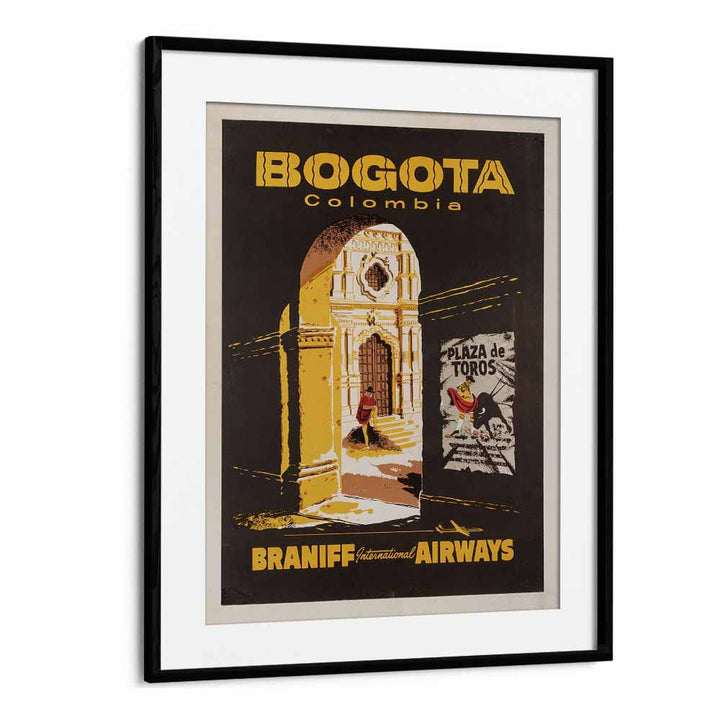 Bogota-Columbia  Retro Travel Posters in Black Frame With Mount