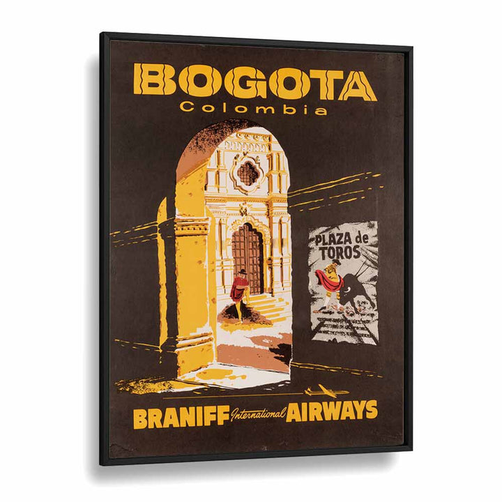 Bogota-Columbia  Retro Travel Posters in Black Plain Frame