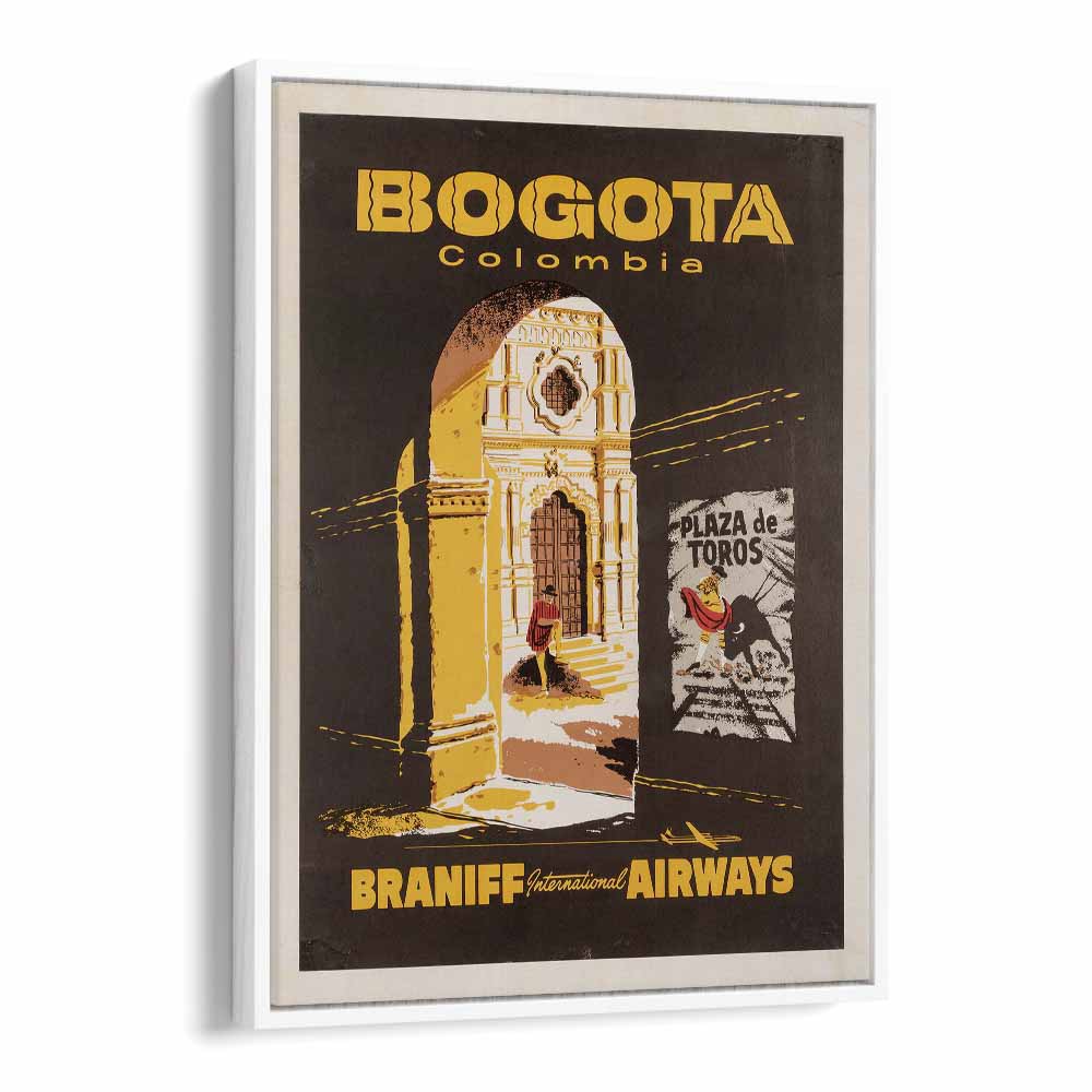 Bogota-Columbia  Retro Travel Posters in White Floater Frame