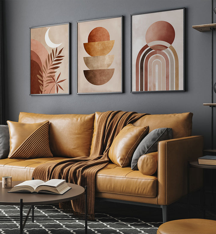 BOHO ECLIPSE SET , SET OF 3 PAINTINGS