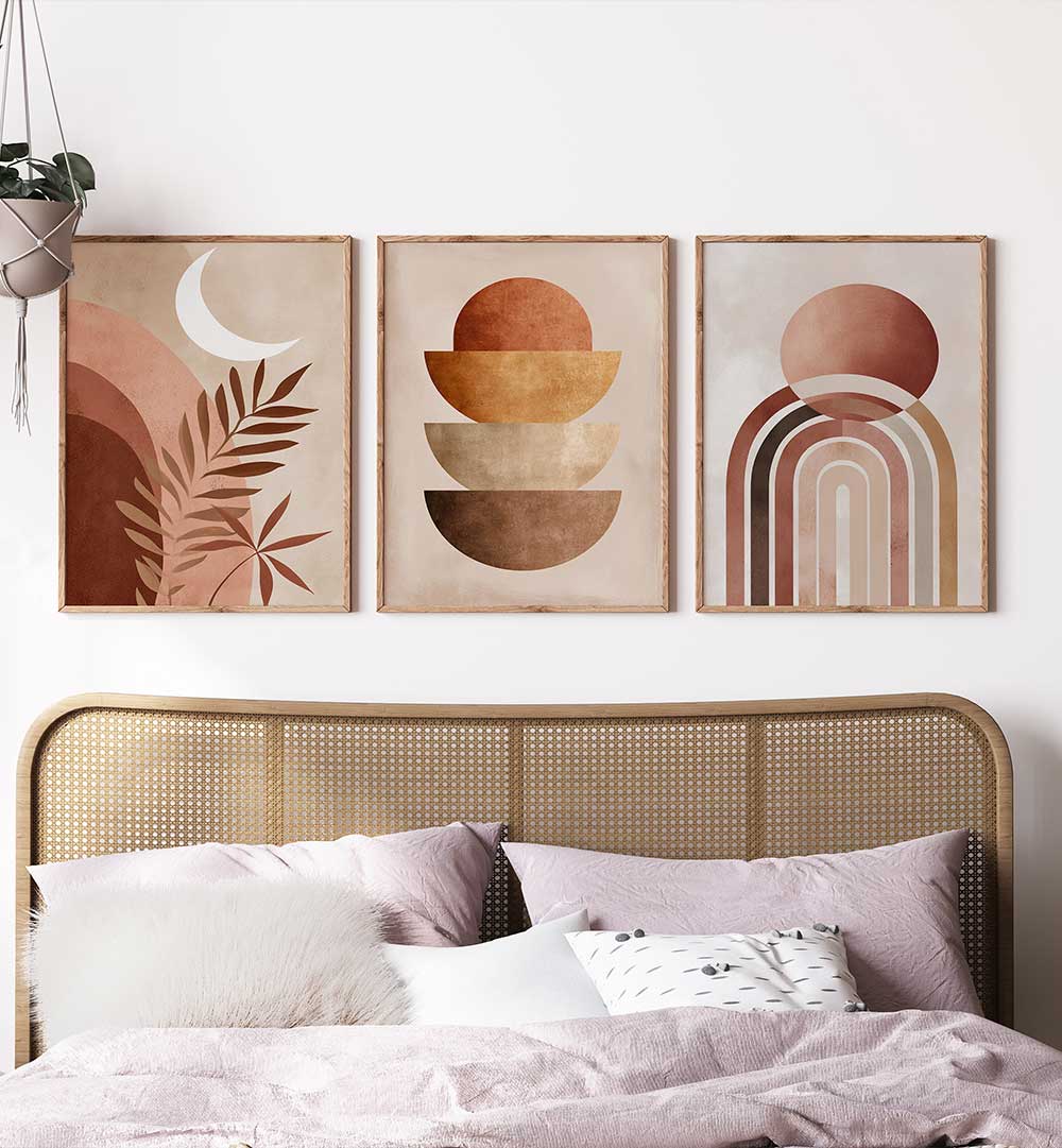 BOHO ECLIPSE SET , SET OF 3 PAINTINGS