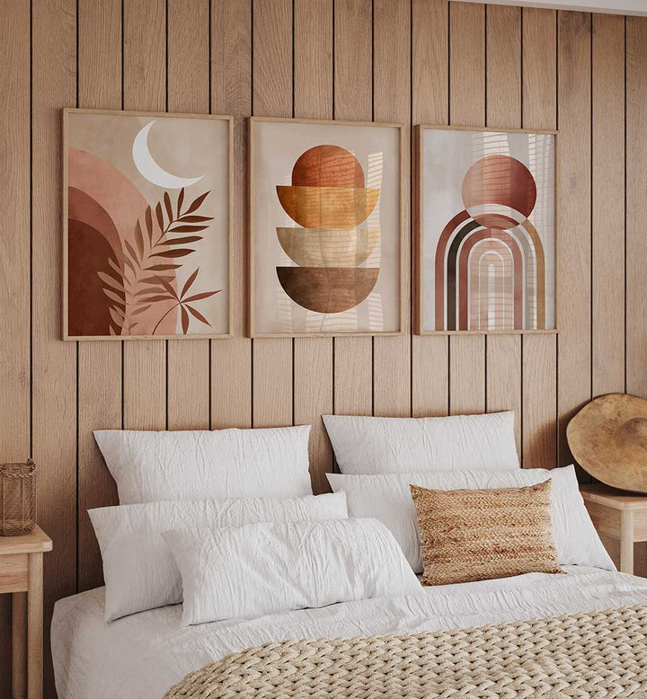 BOHO ECLIPSE SET , SET OF 3 PAINTINGS