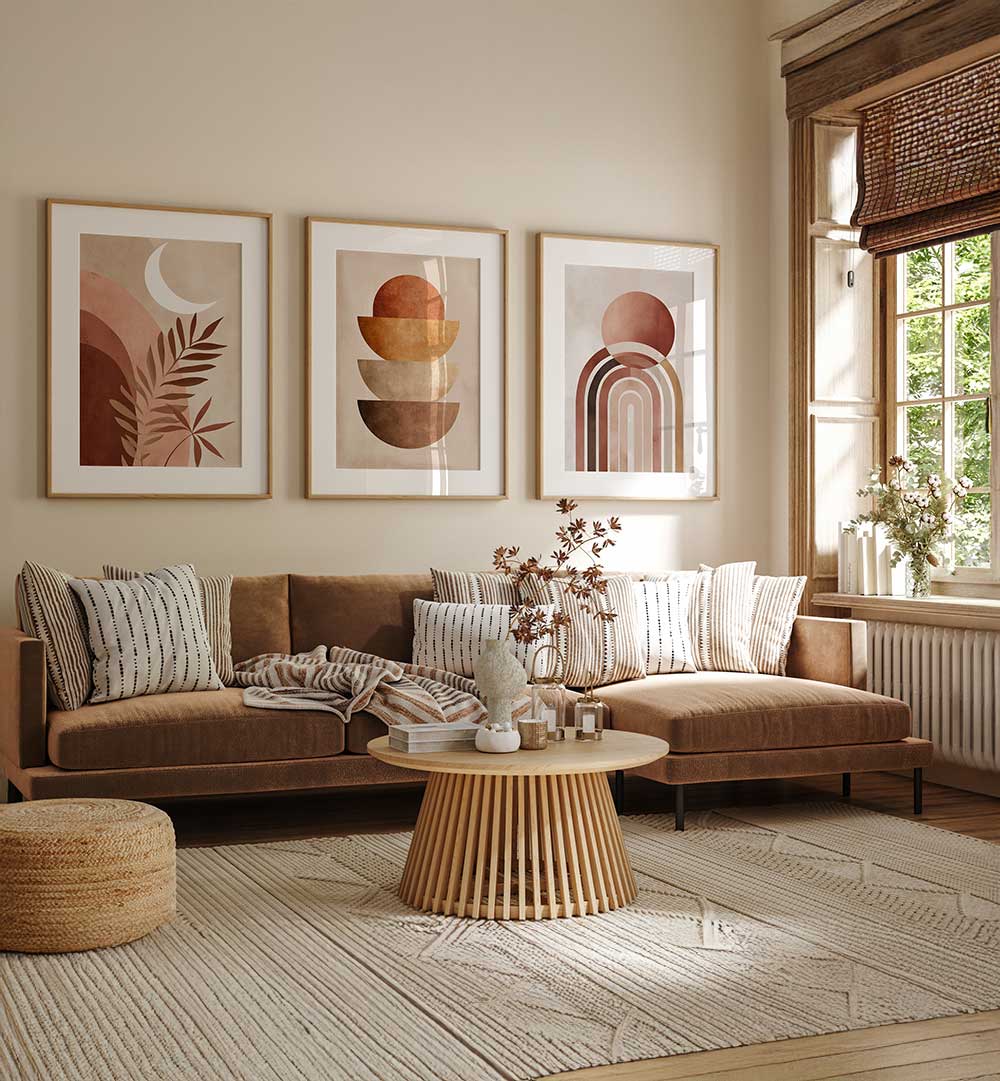 BOHO ECLIPSE SET , SET OF 3 PAINTINGS