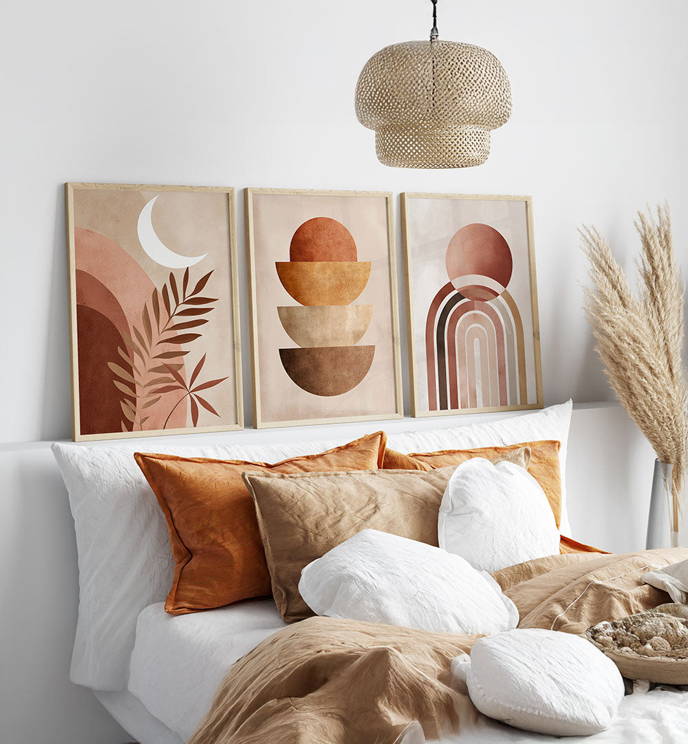 BOHO ECLIPSE SET , SET OF 3 PAINTINGS