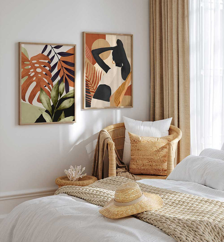 BOHO PARADISE SET , SET OF 2 PAINTINGS