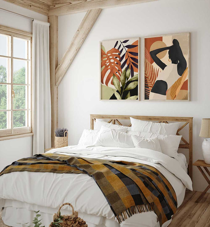 BOHO PARADISE SET , SET OF 2 PAINTINGS