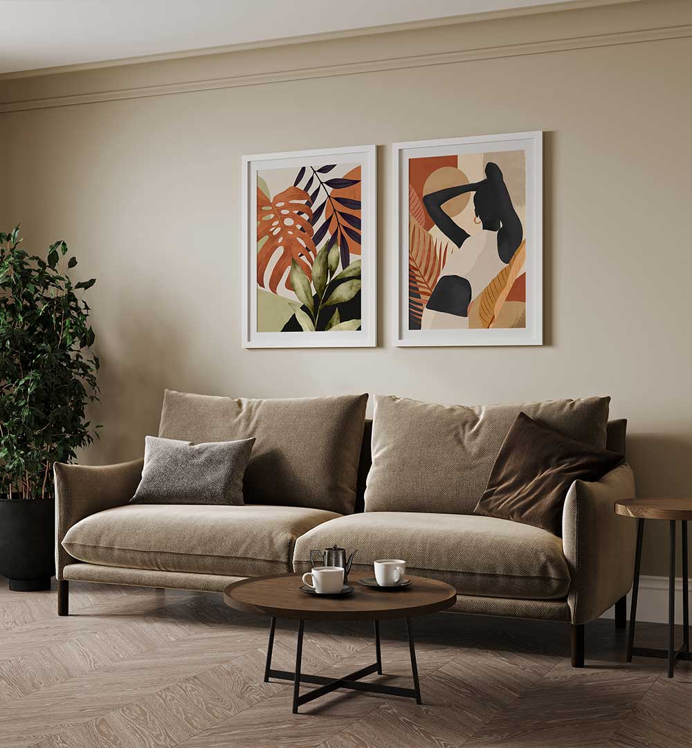 BOHO PARADISE SET , SET OF 2 PAINTINGS