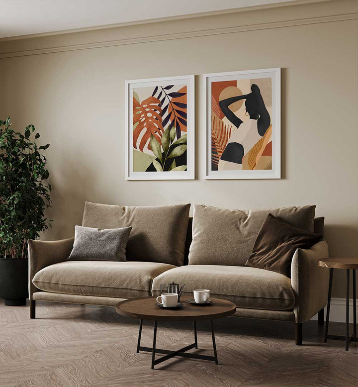 BOHO PARADISE SET , SET OF 2 PAINTINGS